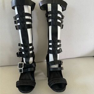 Schutz Black Gladiator heel sandals size 9